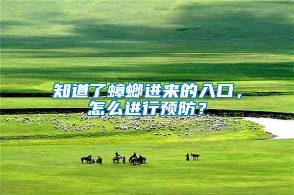 知道了蟑螂進(jìn)來(lái)的入口，怎么進(jìn)行預(yù)防？