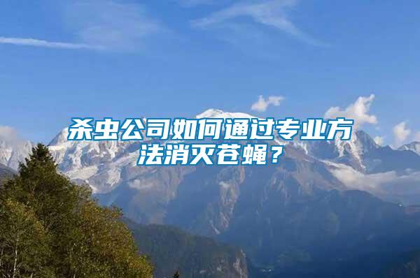 殺蟲(chóng)公司如何通過(guò)專(zhuān)業(yè)方法消滅蒼蠅？